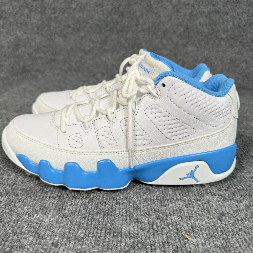 Nike Mens Size 7 Air Jordan 9 G Golf Shoes White University Blue Low Top Lace Up